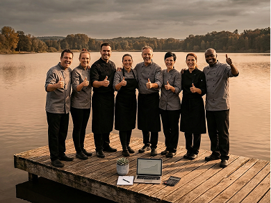 Catering team at an outdoor event