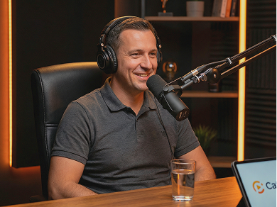 Person in a podcast